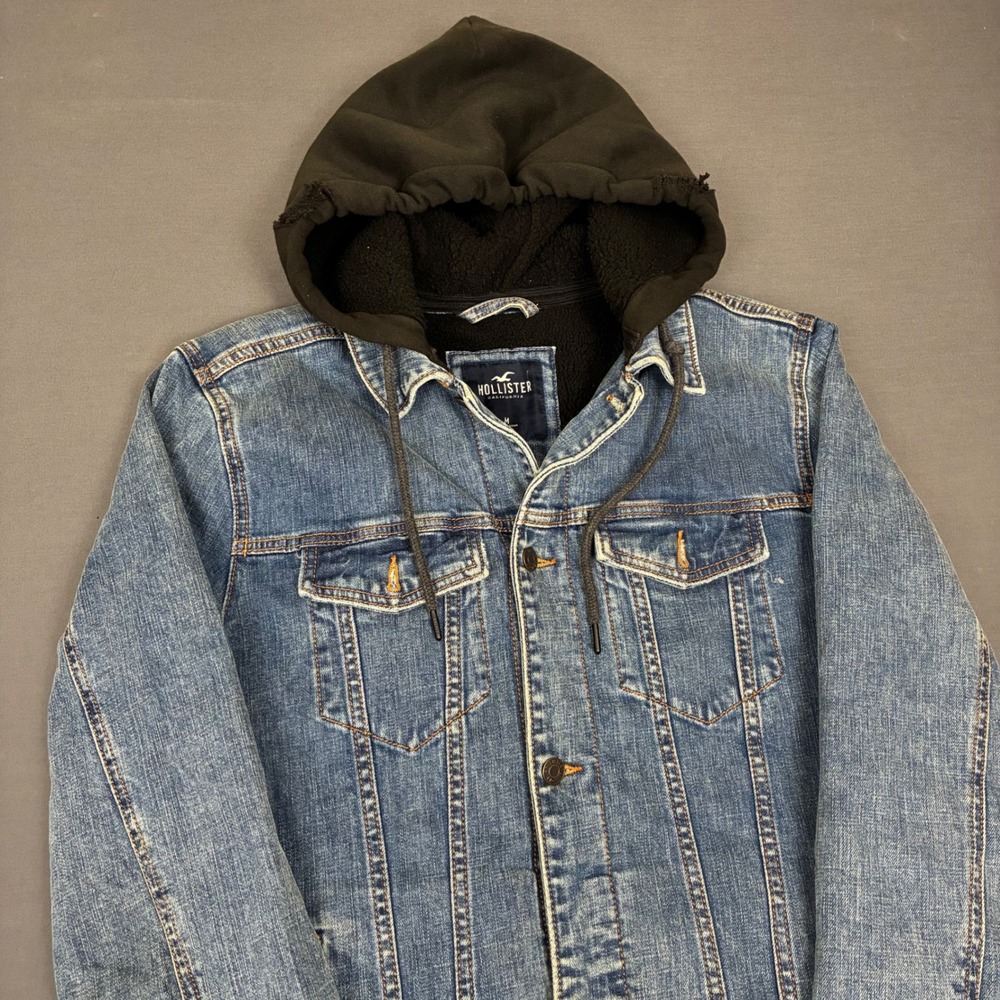 Hollister Epic Flex Hooded Denim Jacket Men's Size Small